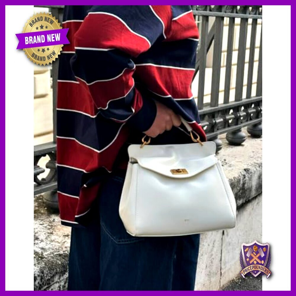 Vegan Leather Top Handle Bag Classic Chic Minimal Crossbody Adjustable Strap - Picture 3 of 7